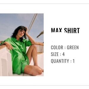 Sézane Green Button-Down Cotton Max Shirt